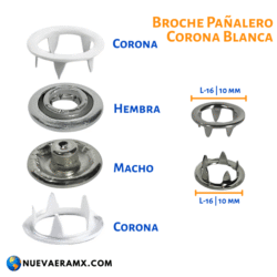 Broche Doble Corona Blanca