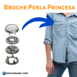 Broche Perla Princesa Camisa Mezclilla