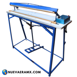 Selladora de bolsa con pedal de 90 cm vista frontal. Ideal para uso casero o comercial.