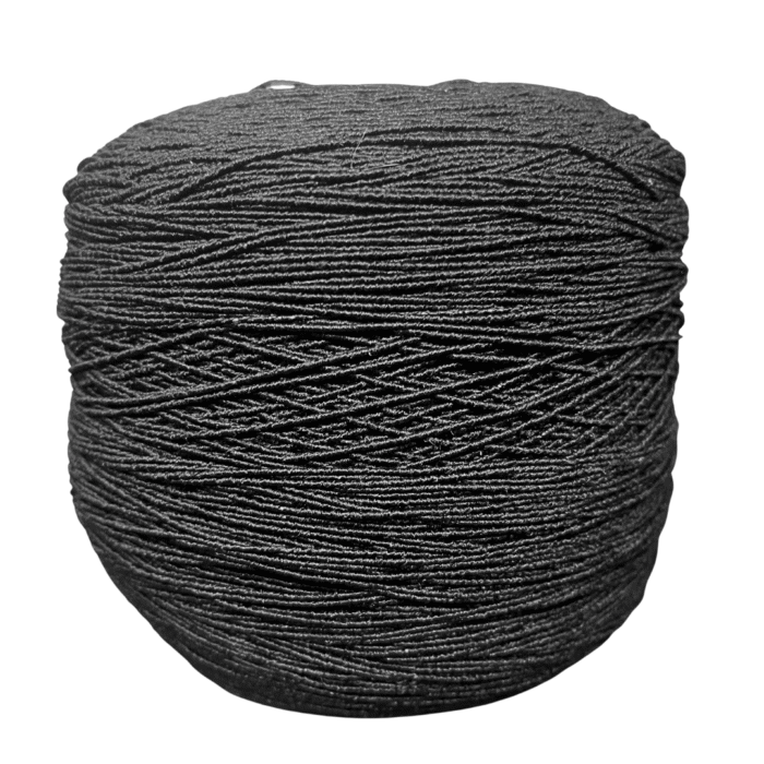 Hilo elástico entochado negro de 1 mm, ideal para cubrebocas económicos. Presentación 1 kg.